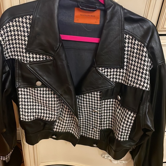COPY - Emily in parks inspired houndstooth leather balloon sleeve cropped jacke… - Picture 6 of 7